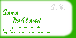 sara wohland business card